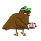 Dealer. They're a brown bird, with a green poker visor, holding cards in their hands (or wings).
