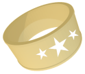 The golden ring. It has three white stars on it.